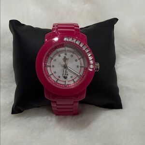 Juicy Couture Pink Watch with Silver Accents